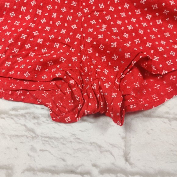 Volcom Womens Salt and Sun retro shorts red print high waisted linen red sz XXL - Picture 6 of 7